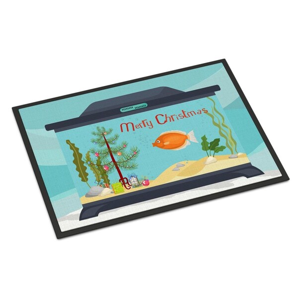 Carolines Treasures 18 x 27 in. Kissing Gourami Merry Christmas Indoor or Outdoor Mat CK4527MAT - main